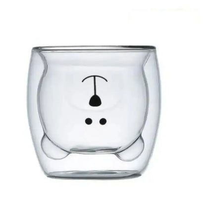 Cute Bear 250ml Double-Wall Glass Cup – Insulated Mug for Hot & Cold Drinks, Ideal Gift for Valentine's Day or Anniversary Rehmiar