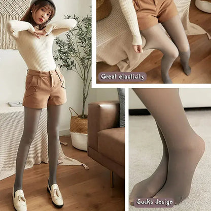 Women’s Winter Fake Translucent Pantyhose – Seamless Thick Velvet Warm Push-Up Tights - Rehmiar
