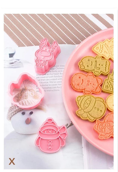 Christmas Cookie Mold 3D Biscuit Santa Snowman Elk Cookie Mould New Year Party Decor Baking Gadgets