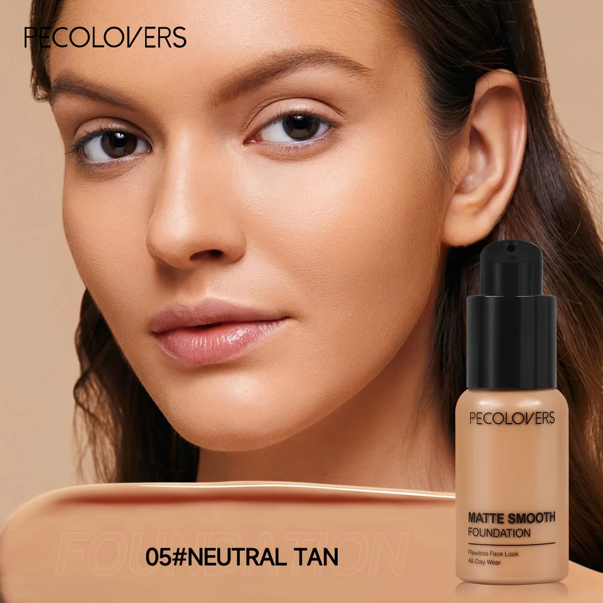 PECOLOVERS Matte Finish Liquid Foundation - Oil-Control, Waterproof, Full Coverage Concealer for All Skin Tones - Rehmiar
