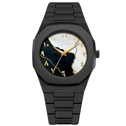 LUCKYFOX Men’s Graffiti Art Quartz Watch – Trendy Luxury Street Style Timepiece - Rehmiar