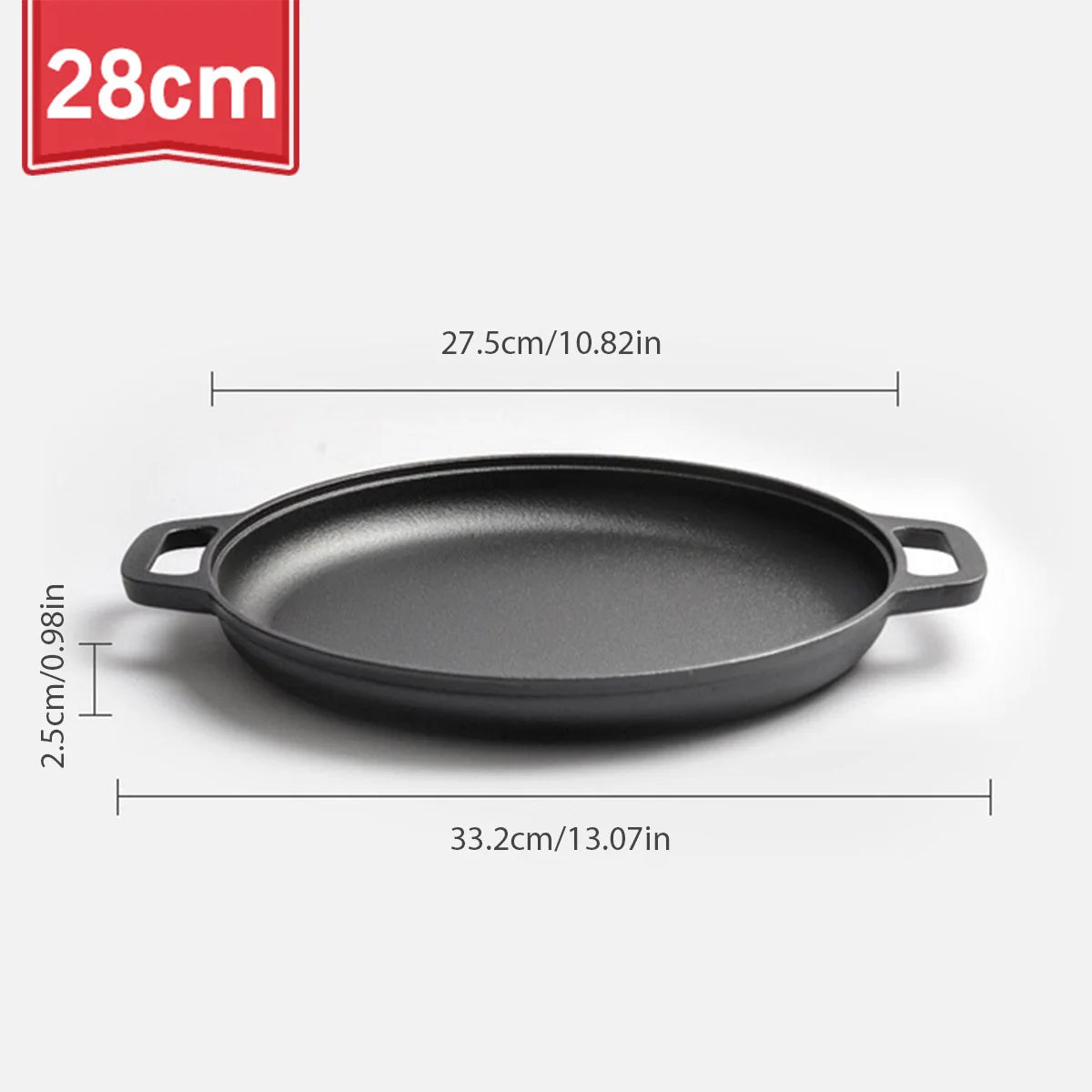 Cast Iron Non-stick Frying Pan for Pizza Egg Pancake Pot Vegetable Steak Skillet Outdoor Cookware Rehmiar