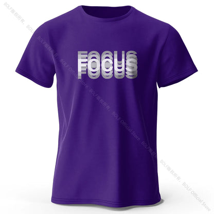 Focus Letter Minimalist Style 100% Lightweight Cotton T-Shirt, - Rehmiar