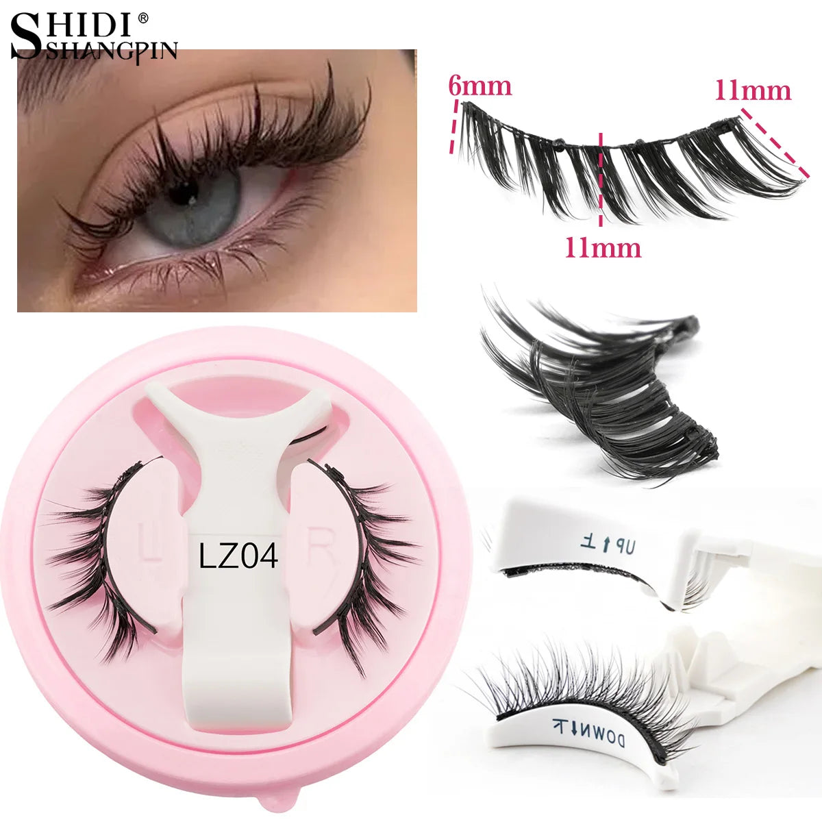 1 Pair Magnetic Eyelashes Handmade Fluffy Faux Mink Reusable Lashes - Rehmiar