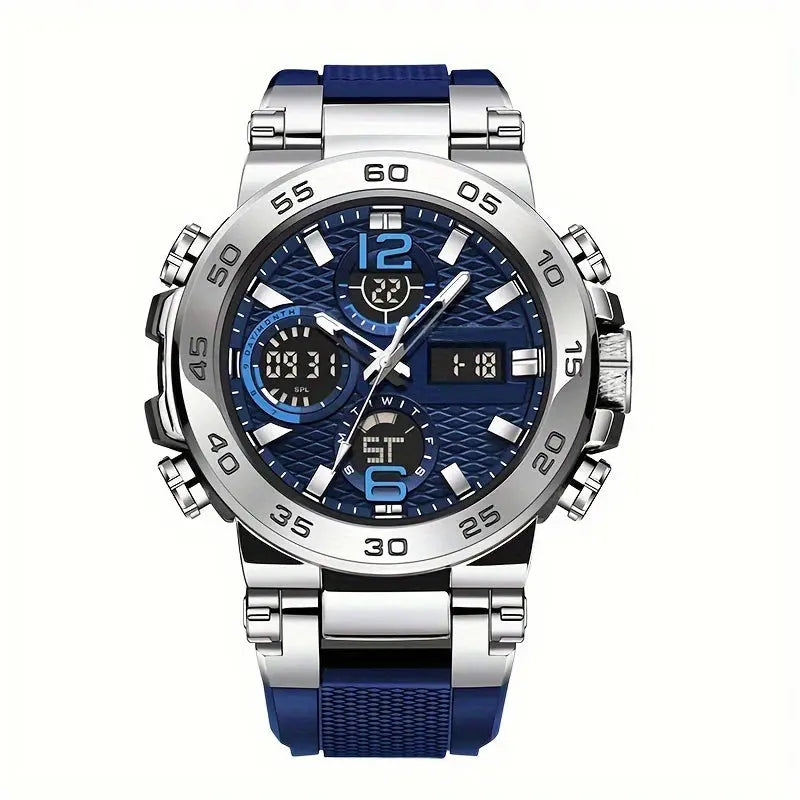 LSLONG Men’s Waterproof Digital Quartz Watch with Alarm & Dual LCD Display – Sports Wristwatch - Rehmiar