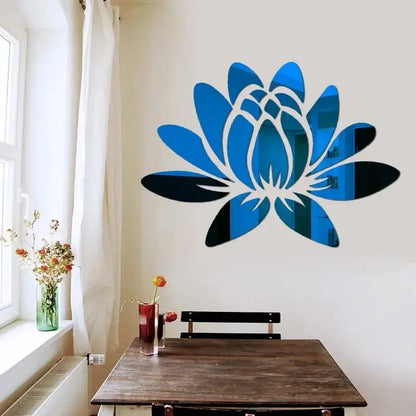 Lotus 3D Mirror Wall Sticker Acrylic Reflective Wall Decor Home Decoration - Rehmiar