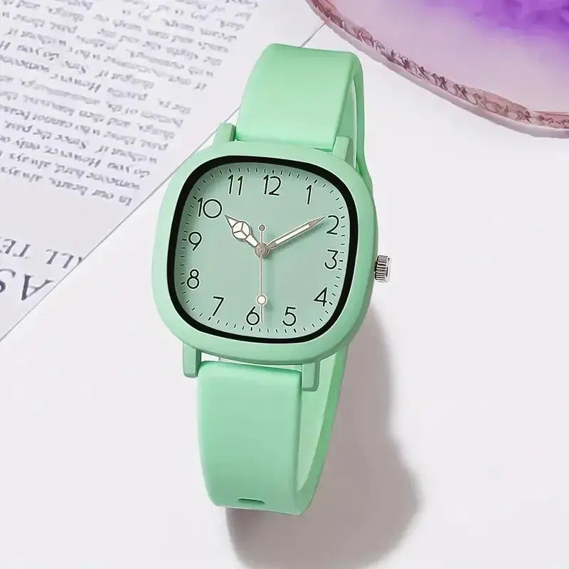 1/3/10PCS Women’s Silicone Band Quartz Watch Set – Casual Trendy Dial Wristwatches (No Box)