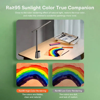 Baseus 180° Foldable LED Desk Lamp – Rechargeable, Auto Dimming, Eye Protection for Study & Reading - Rehmiar