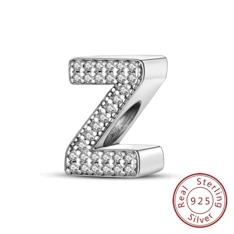 A-Z Alphabet Charms for Bracelet – 925 Sterling Silver 26 Letter Beads, DIY Fine Jewellery Gift for Women & Girls - Rehmiar