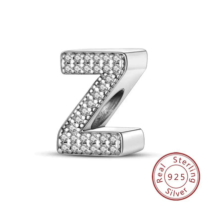 A-Z Alphabet Charms for Bracelet – 925 Sterling Silver 26 Letter Beads, DIY Fine Jewellery Gift for Women & Girls - Rehmiar