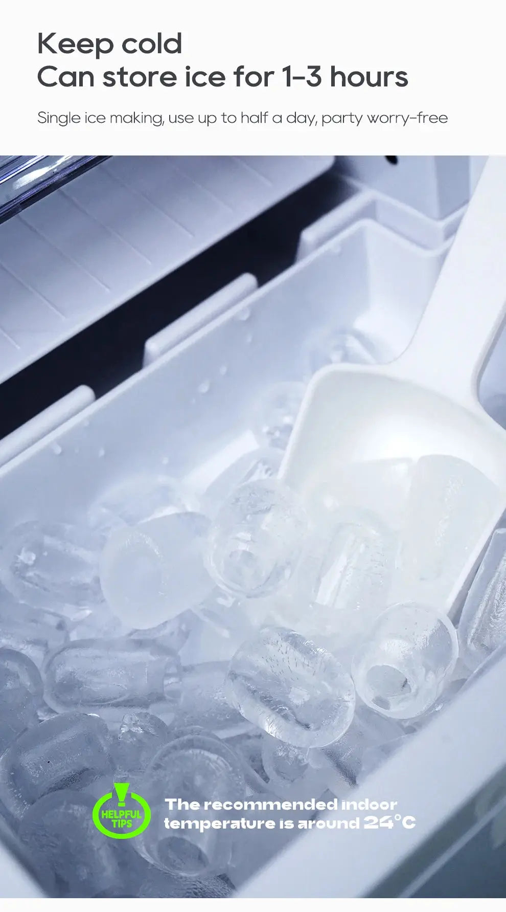 Automatic Ice Maker Machine – Self-Cleaning Portable Ice Maker for Kitchen, Office, Bar & Party, 50Hz/60Hz