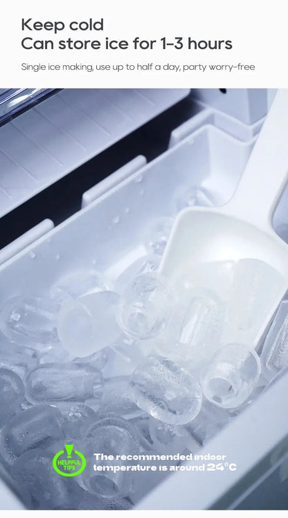 Automatic Ice Maker Machine – Self-Cleaning Portable Ice Maker for Kitchen, Office, Bar & Party, 50Hz/60Hz