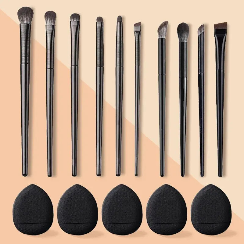 Soft Bristle Eyeshadow Brushes 10-piece Set Eye Makeup Smudge Undercover Eyeliner Blade Eye Detail Small Makeup Brushes - Rehmiar