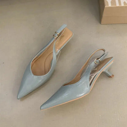 Bailamos Elegant Pointed Toe Slingback Sandals for Women – Low Heel Summer Dress & Office Shoes - Rehmiar