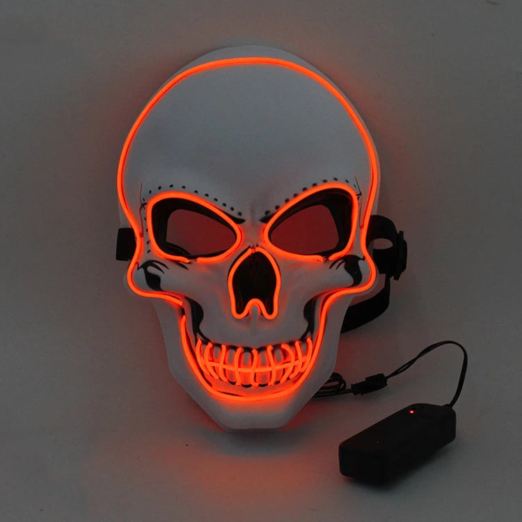 Halloween Horror Skull Mask LED Cold Light Mask - Rehmiar