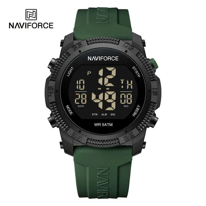 NAVIFORCE Original Water-Resistant Men Fashion Watch Personality Wristwatches with Luxury Silicone Strap