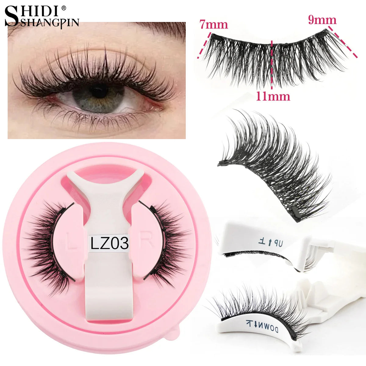 1 Pair Magnetic Eyelashes Handmade Fluffy Faux Mink Reusable Lashes - Rehmiar