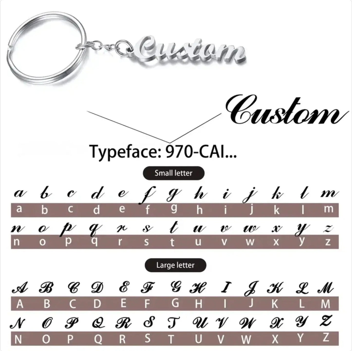 Custom Name Tag Keychain Personalized Letters Stainless Steel Key Chain Ring for Women Men Father's Day Mother's Day