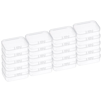 Clear Storage Box with Hinged Lid, Plastic Stackable Rectangle Organizer Container for Small Jewlery  Items - Rehmiar