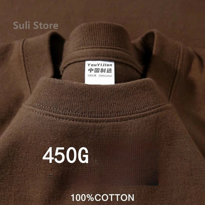 450G High Quality 100% Cotton Unisex Summer T-Shirt - Rehmiar