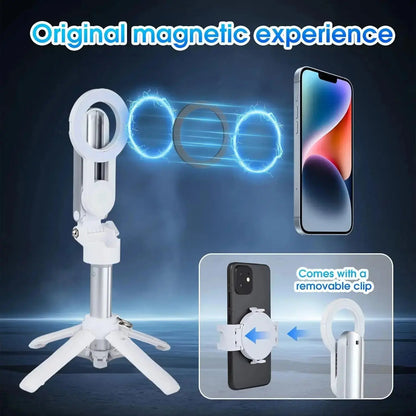 Magnetic Phone Tripod Stand – MagSafe Compatible Selfie Stick with Wireless Remote Rehmiar