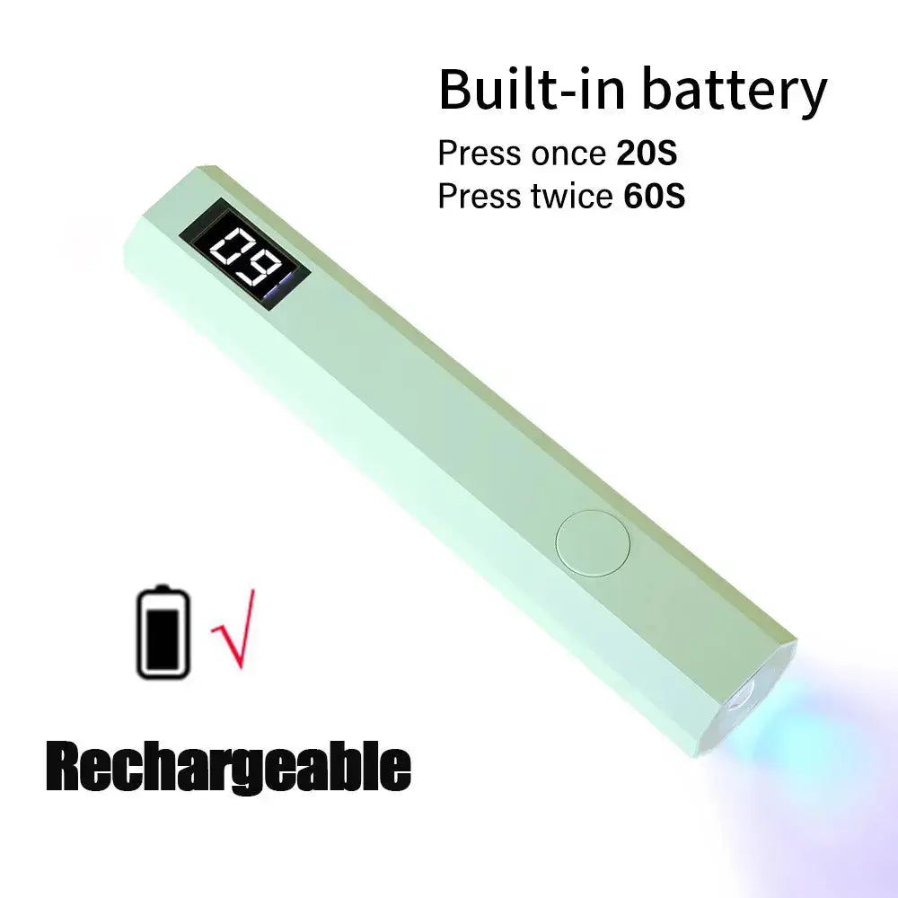 Handheld UV LED Nail Lamp – USB Rechargeable Gel Polish Nail Art Quick Dryer Tool Rehmiar