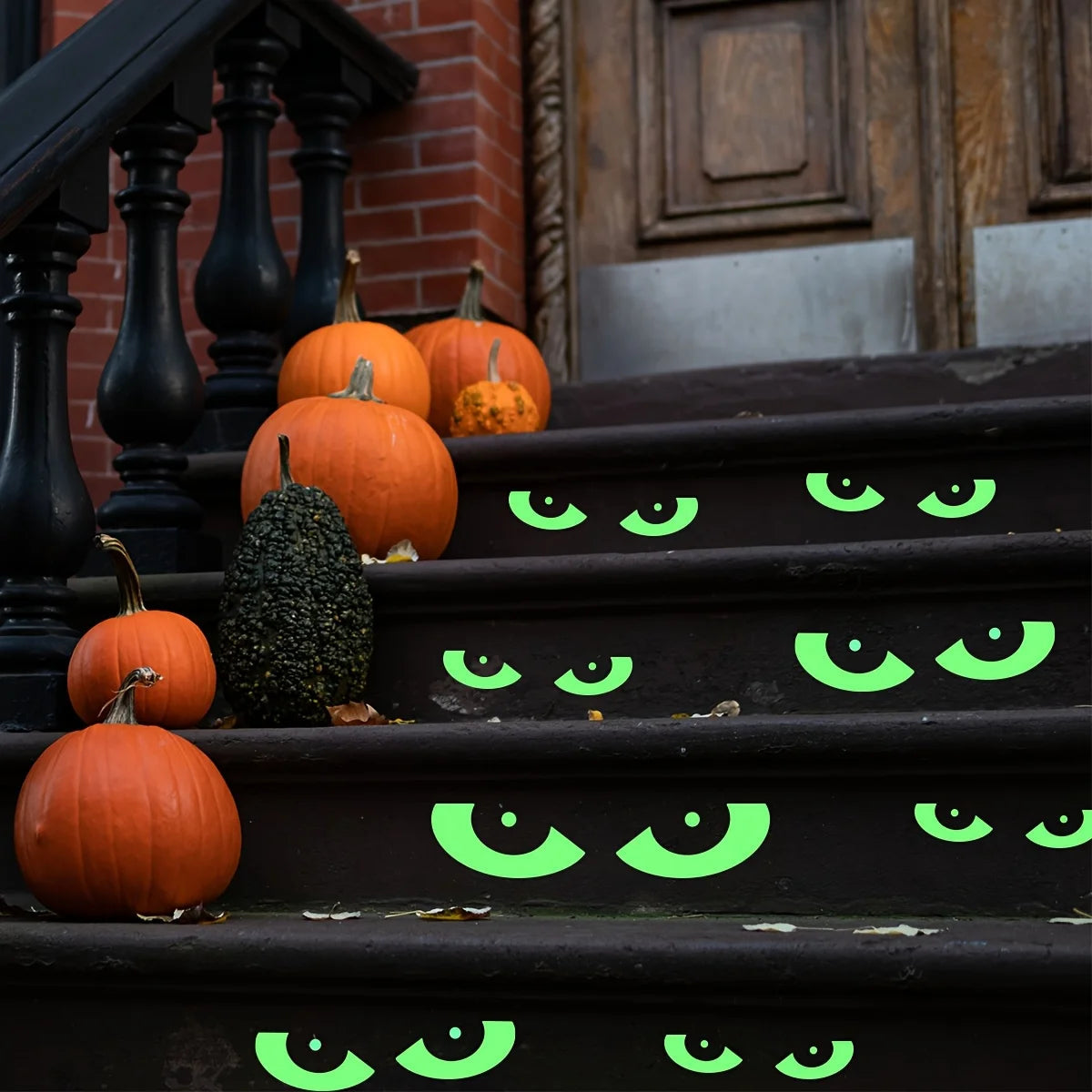 Glow in The Dark Halloween Eyes Removable Luminous Fluorescent Halloween Sticker 8 Pairs Rehmiar