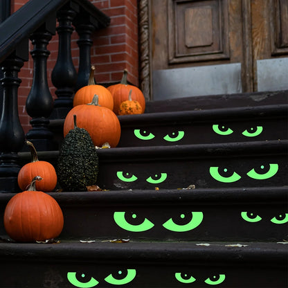 Glow in The Dark Halloween Eyes Removable Luminous Fluorescent Halloween Sticker 8 Pairs Rehmiar