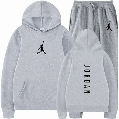 Spring & Autumn Men's Sportswear Set – Casual Fitness Basketball Hooded Jumper & Jogging Pants Two-Piece Set