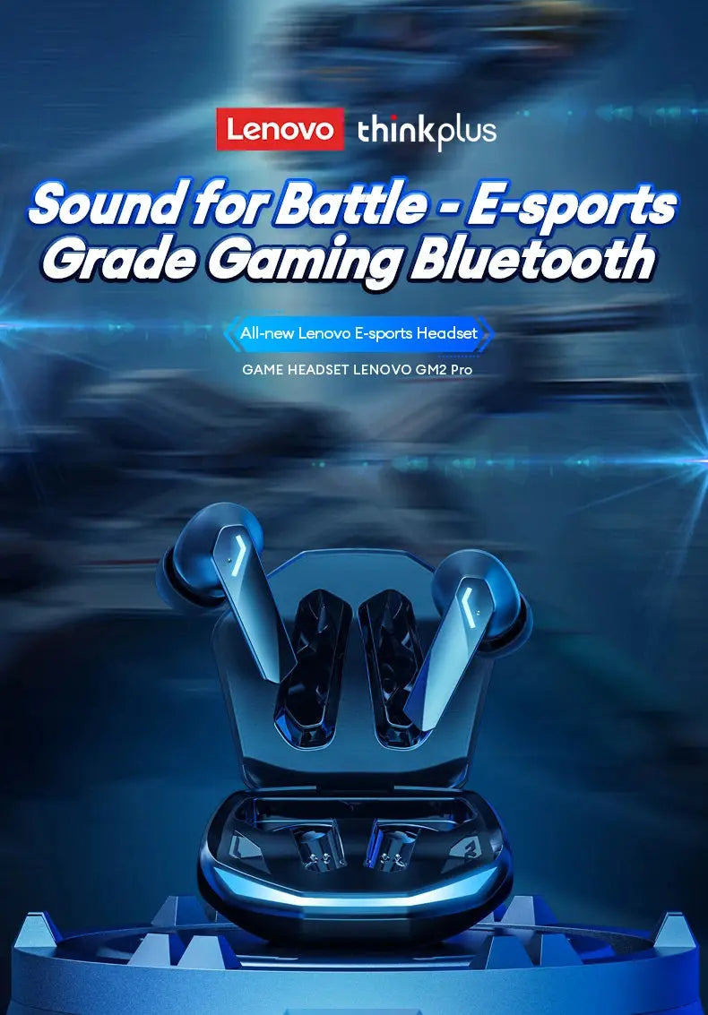 Lenovo GM2 Pro Wireless Bluetooth Earphones – Touch Control Gaming Earbuds with Noise Reduction, HiFi Stereo for Sport & Music - Rehmiar