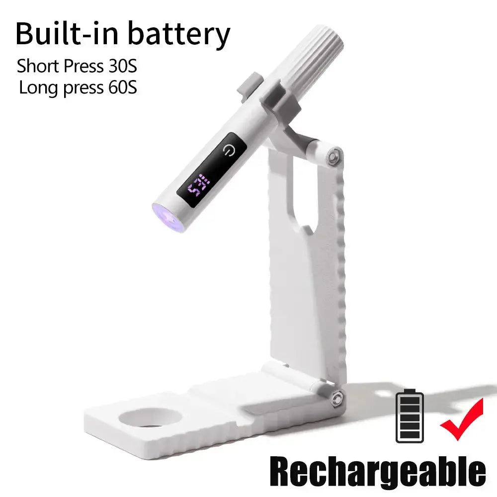 Rechargeable UV LED Nail Rechargeable Lamp – Portable Timer Touch Gel Polish Quick Nail Dryer Rehmiar