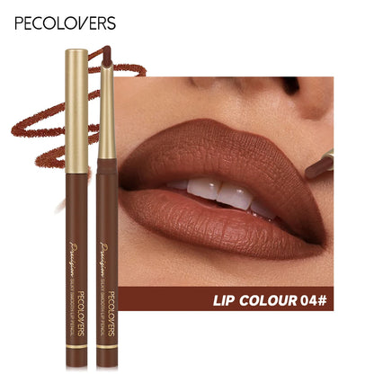 Matte 6-colors Lip Liner Pencil Bevel Design Nib Lip Contour Lipstick Nude Brown Lipstick Pencil - Rehmiar