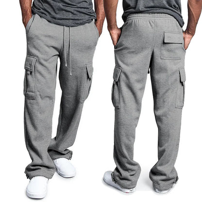 Men's Oversized Straight Fit Multi-Pocket Joggers - Rehmiar