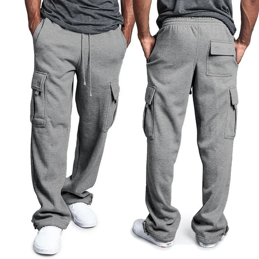 Men's Oversized Straight Fit Multi-Pocket Joggers - Rehmiar