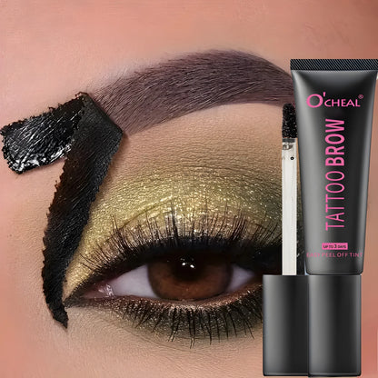 Waterproof Tattoo Brow Peel Off Tint with Stencils - Semi-Permanent Eyebrow Tint Lasts Up to 3 Days - Easy to Apply, Long-Lasting - Rehmiar