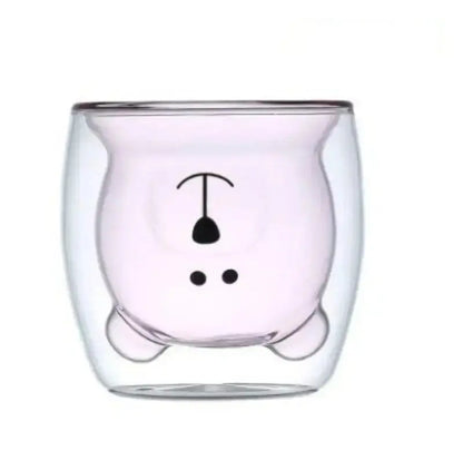 Cute Bear 250ml Double-Wall Glass Cup – Insulated Mug for Hot & Cold Drinks, Ideal Gift for Valentine's Day or Anniversary Rehmiar