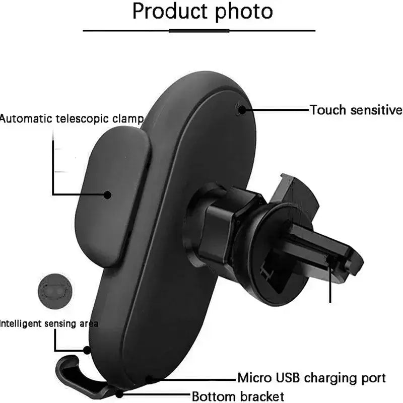 30W Wireless Car Charger Mount Air Vent Auto Clamping Fast Charging Phone Holder - Rehmiar