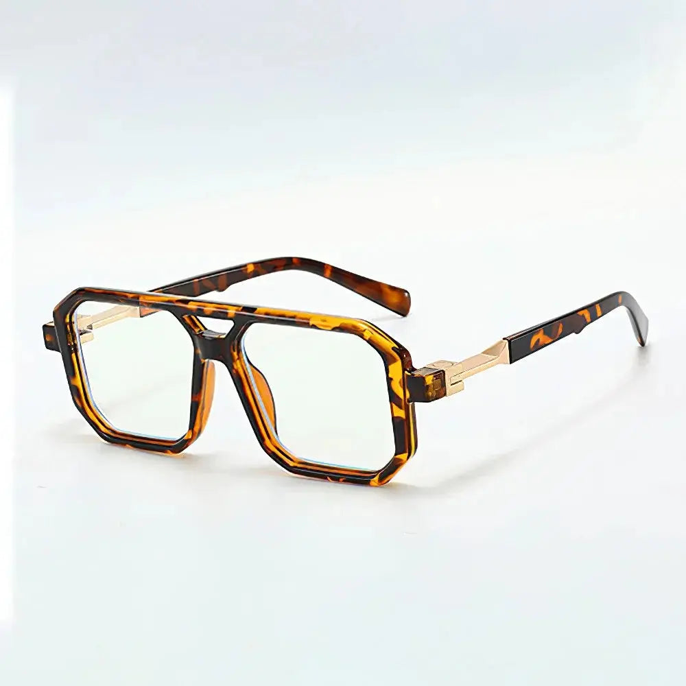 Anti-Blue Light Square Glasses – Lightweight Transparent Black Frame Eyewear for Men Women - Rehmiar