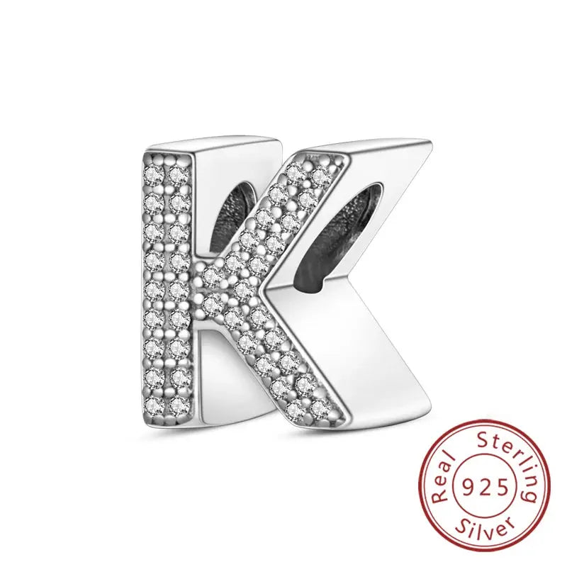 A-Z Alphabet Charms for Bracelet – 925 Sterling Silver 26 Letter Beads, DIY Fine Jewellery Gift for Women & Girls - Rehmiar