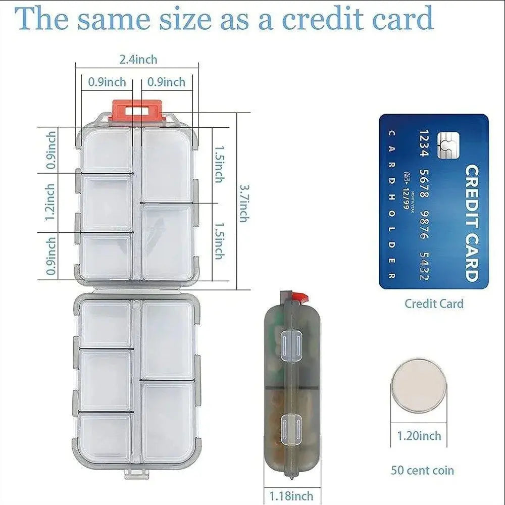 Tcare Travel Pill Organizer – Moisture-Proof Pill Box for Pocket or Purse, Portable Daily Medicine & Vitamin Holder Container - Rehmiar