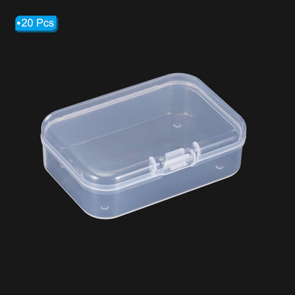 Clear Storage Box with Hinged Lid, Plastic Stackable Rectangle Organizer Container for Small Jewlery  Items - Rehmiar