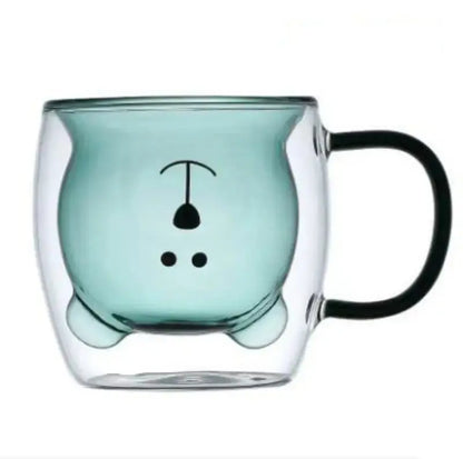 Cute Bear 250ml Double-Wall Glass Cup – Insulated Mug for Hot & Cold Drinks, Ideal Gift for Valentine's Day or Anniversary Rehmiar