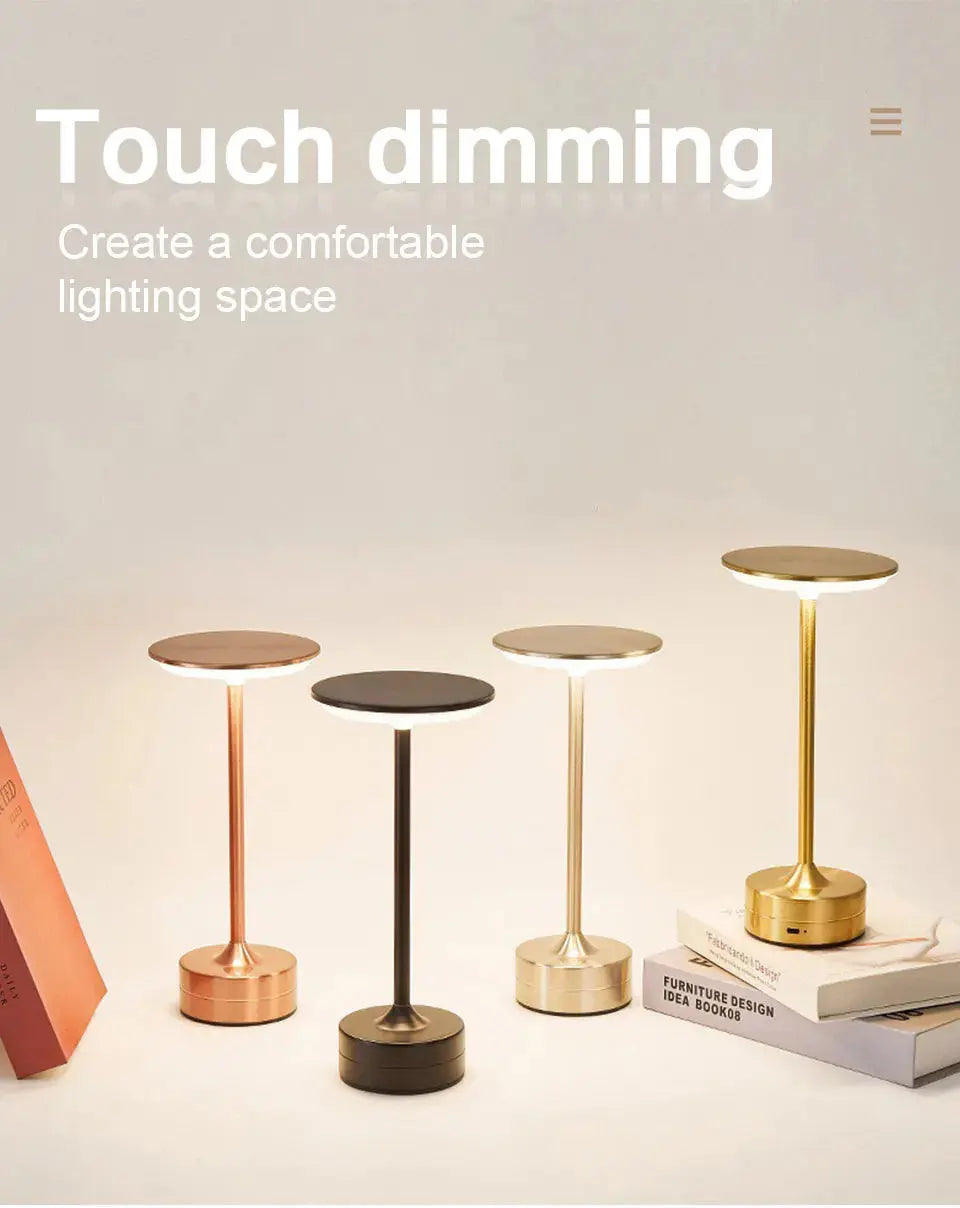 Touch Sensor LED Table Lamp – USB Rechargeable, Portable Night Light for Bedroom, Reading, Restaurant & Hotel - Rehmiar
