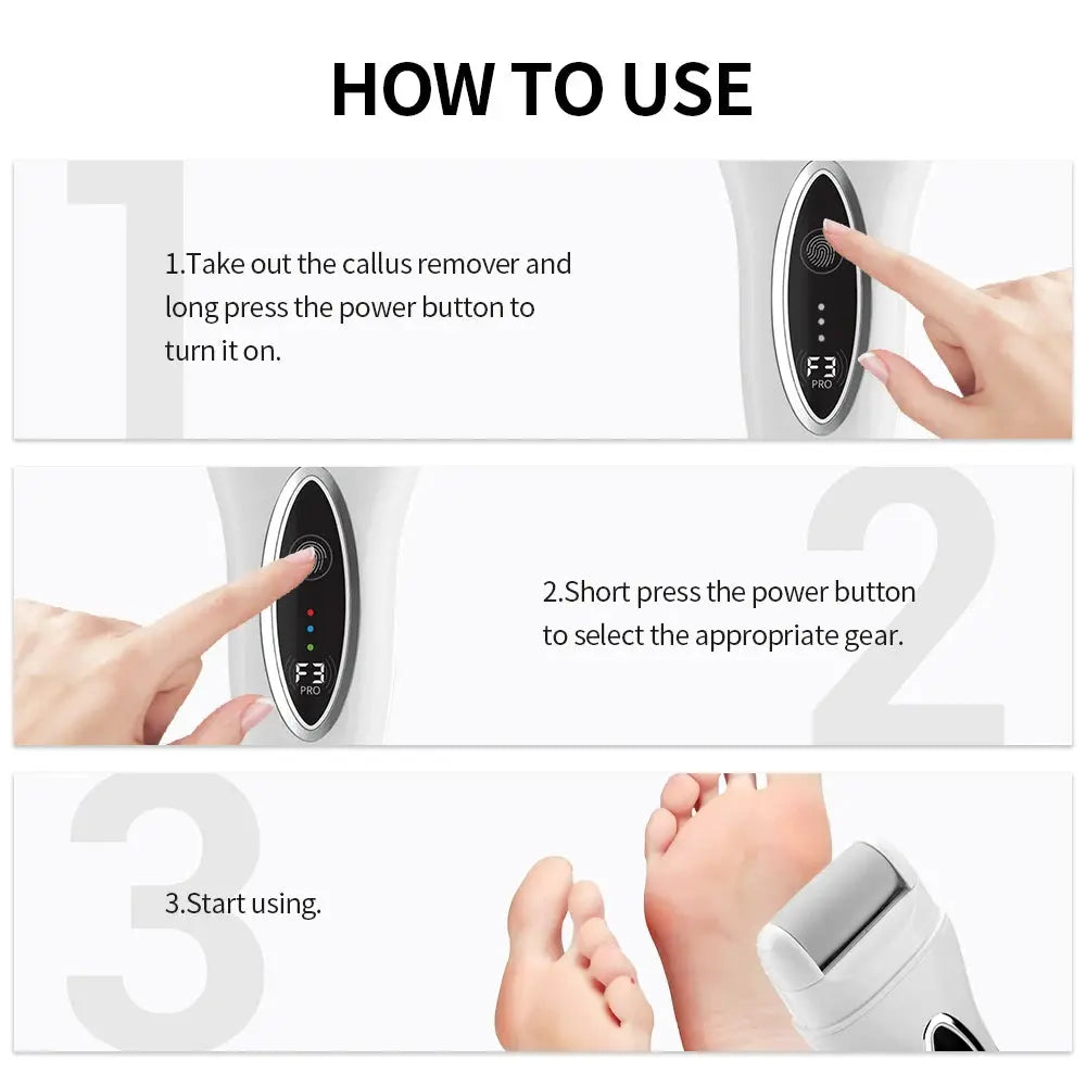 Electric Foot Grinder – Automatic Pedicure Tool for Removing Dead Skin, Calluses & Thick Leather, Gentle Exfoliation with 2 Speeds - Rehmiar
