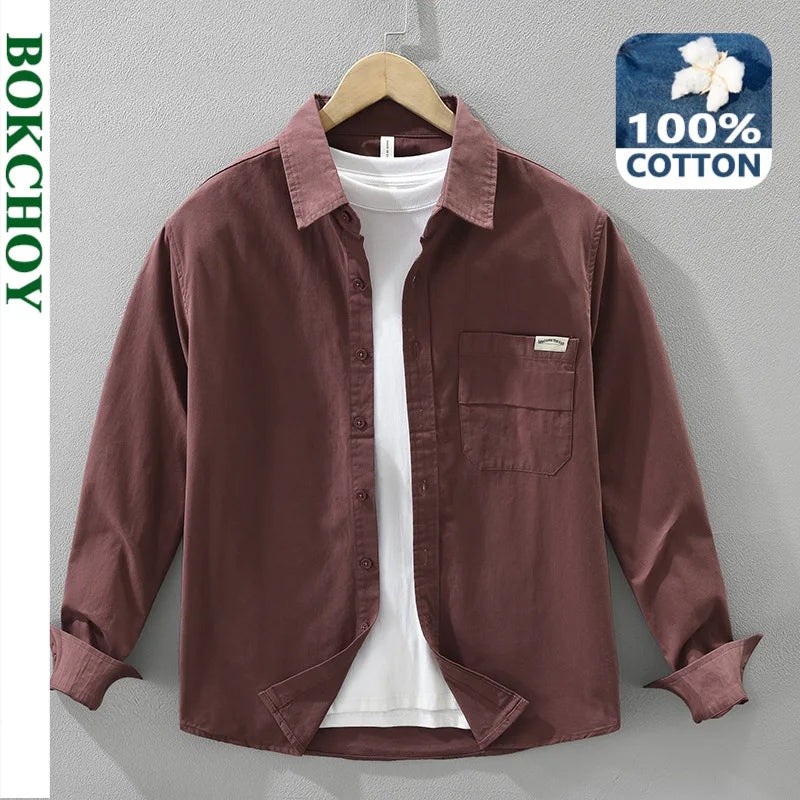 Autumn New Turn-down Versatile Collar Cargo Long Sleeve Shirt - Rehmiar