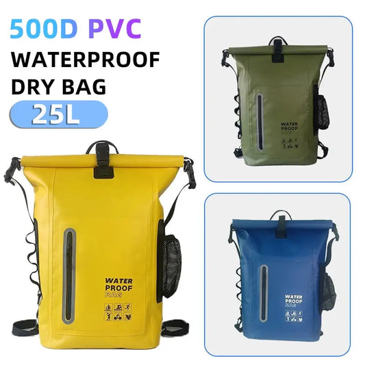 500D PVC Waterproof Dry Bag Backpack – Floating Kayak, Swimming & Boating Gear Bag - Rehmiar