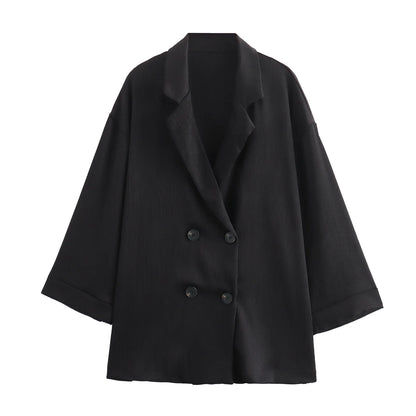 Autumn Women's Fashionable Clothing Wrinkled Suit Jacket Casual Pants Set