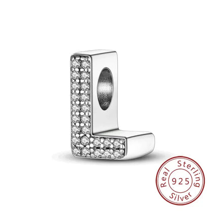A-Z Alphabet Charms for Bracelet – 925 Sterling Silver 26 Letter Beads, DIY Fine Jewellery Gift for Women & Girls - Rehmiar