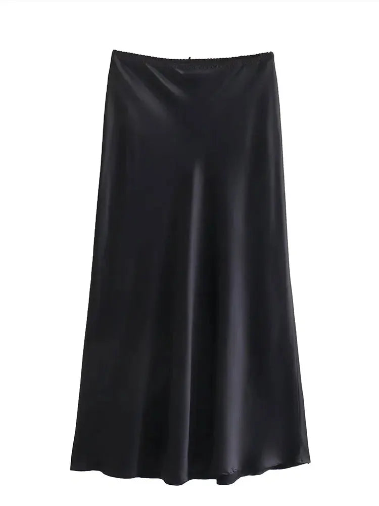 Women Fashion Skirt With Satin Texture Bow - Rehmiar