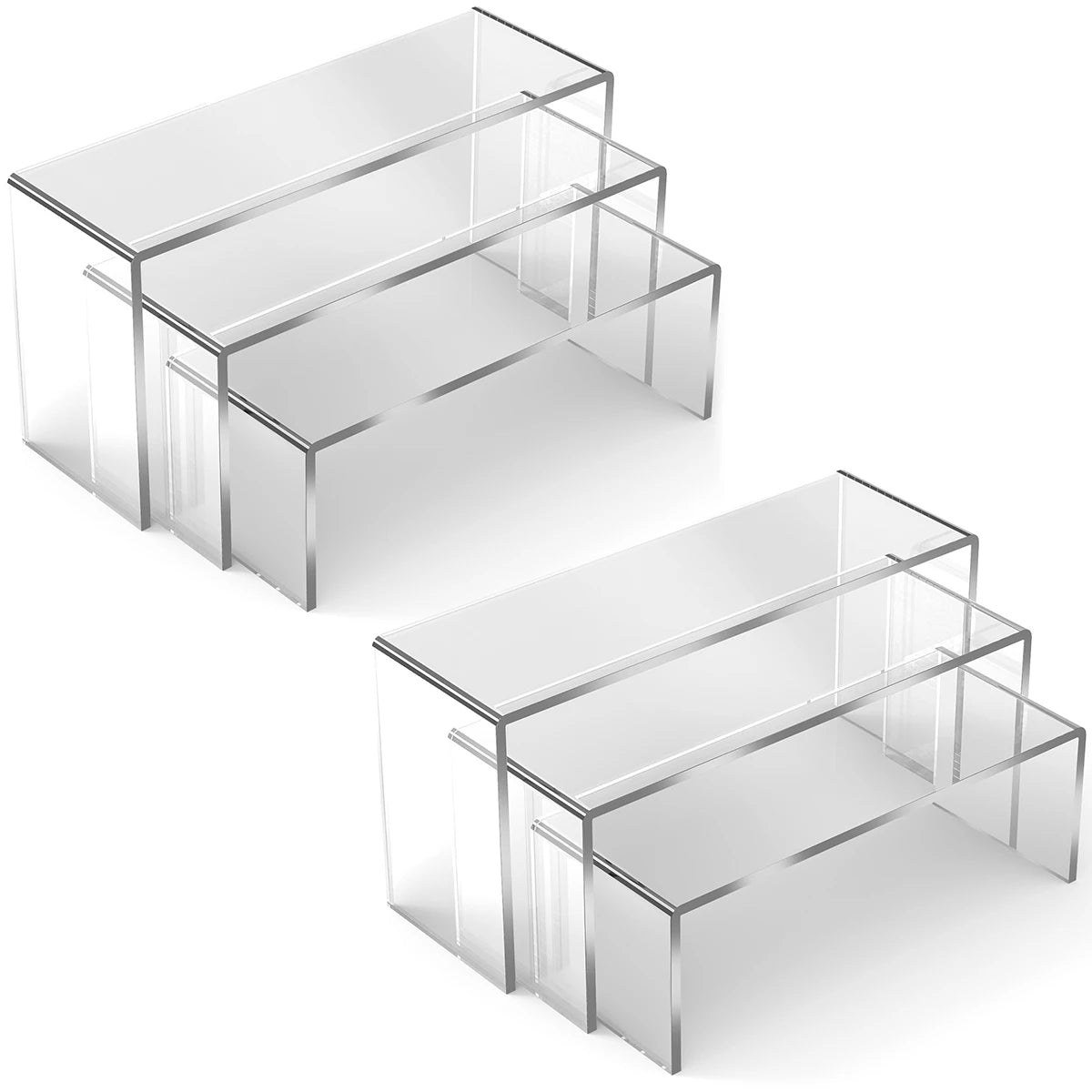 Lightweight U Shape Acrylic Transparent Display Stand Holder Cosmetics Rack, Dessert Model Shelf - Rehmiar